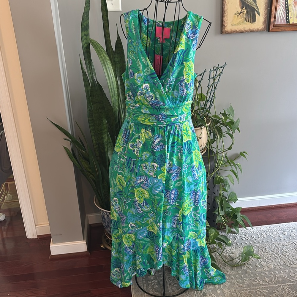 NWT Lilly Pulitzer Sleeveless Moana Wrap High Low Maxi Dress Botanical size S - Picture 3 of 9